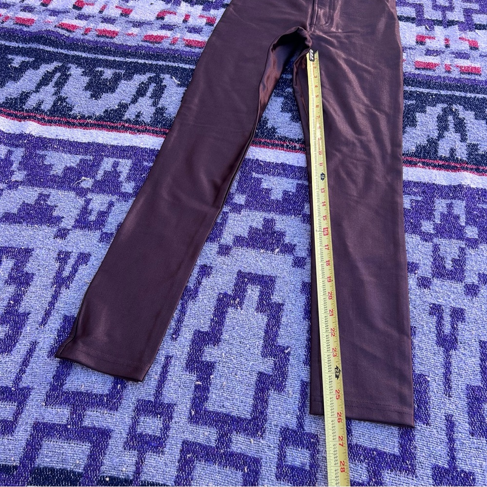 American apparel brown disco pants tight metallic skinny jeans high waist size s - Picture 9 of 10
